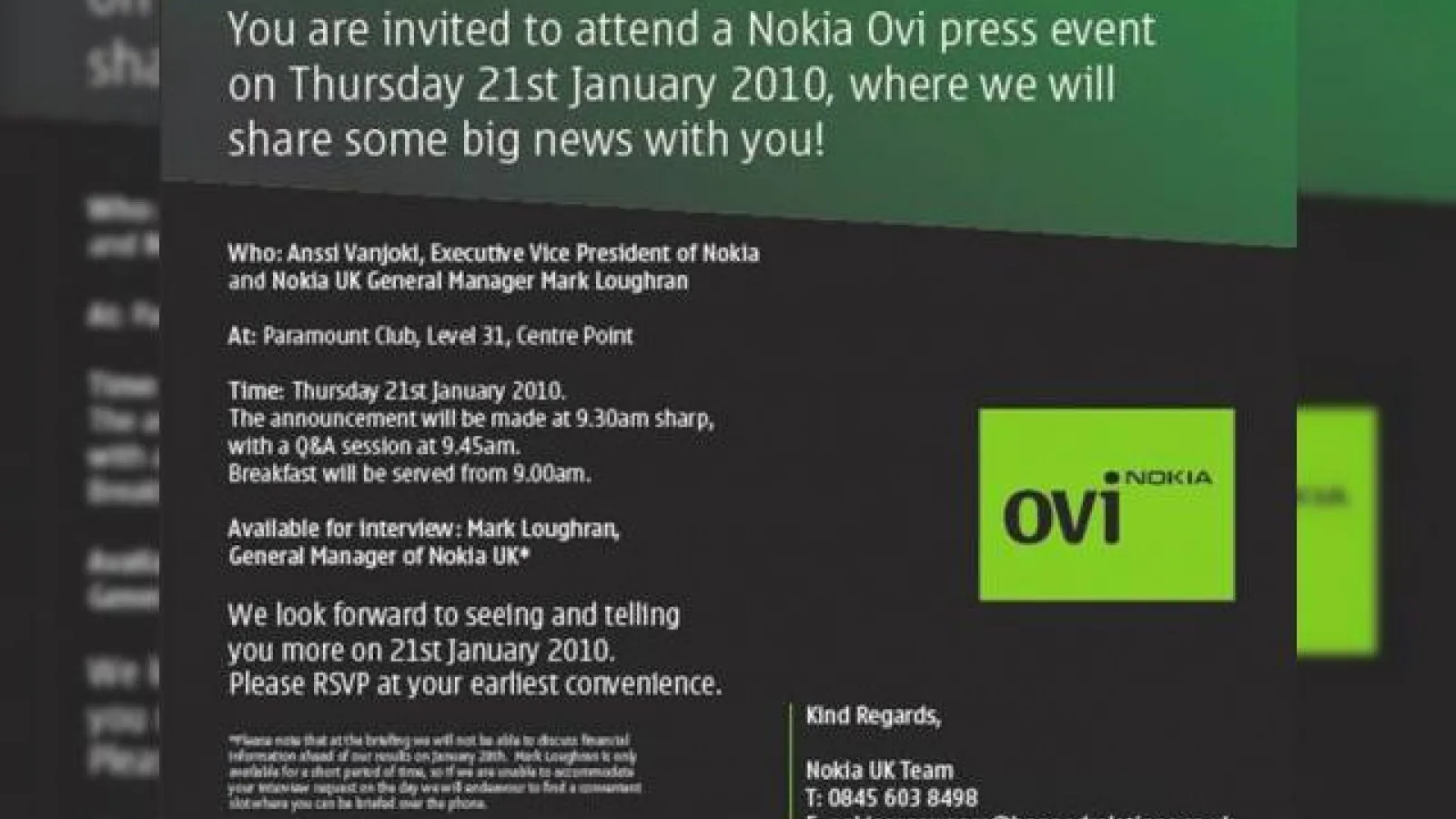 Nokia relanseaza serviciile Ovi pe 21 ianuarie?