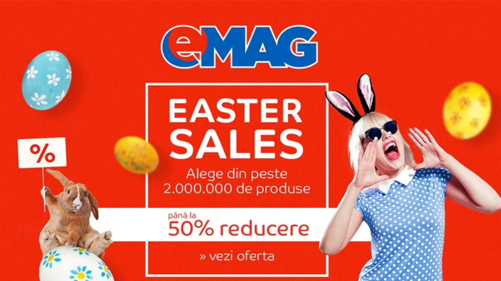 Campania eMAG de Paște are loc până pe 9 aprilie cu reduceri de până la 50% și cadouri tematice