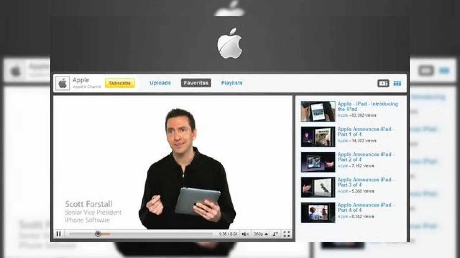 Apple se intoarce pe YouTube, pentru a-si promova iPad-ul