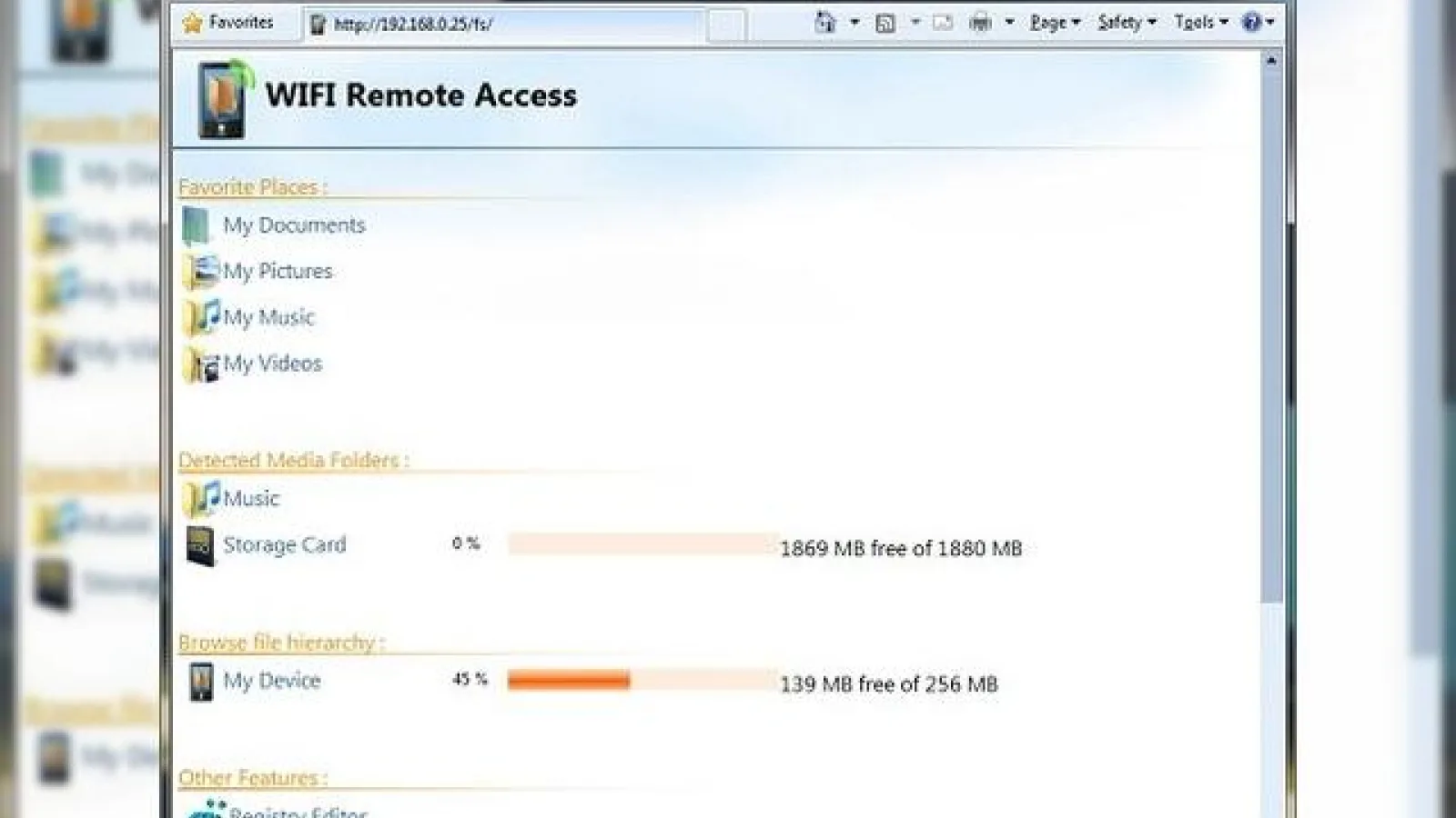 WiFi Remote Access pentru Windows Mobile 6.x: navigheaza pe telefonul tau de pe PC