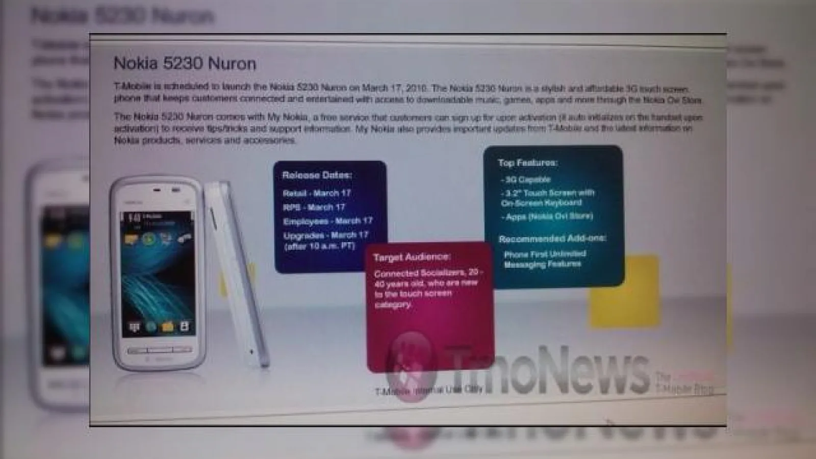 Nokia Nuron (Nokia 5230), un nou telefon cu touchscreen?