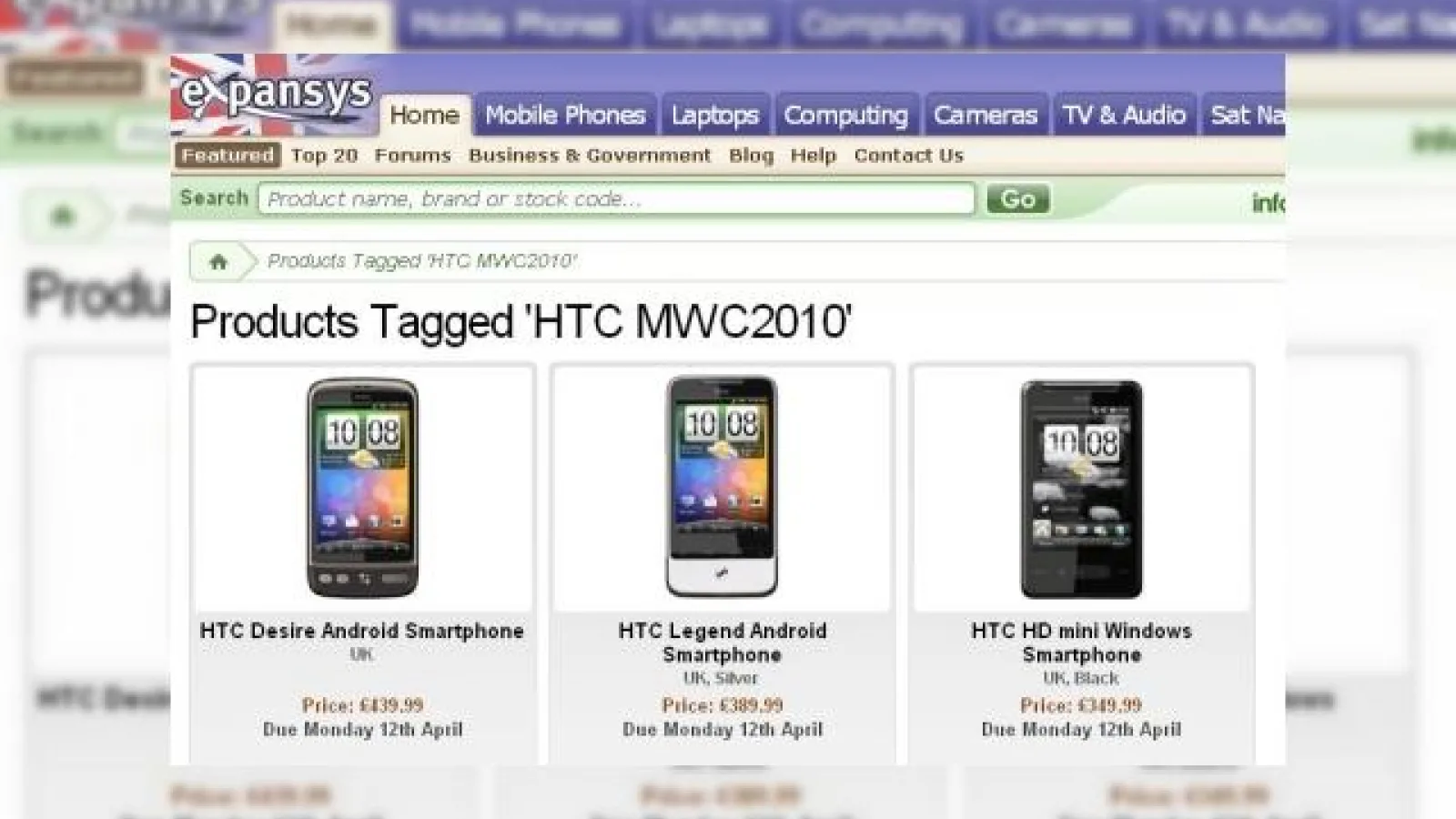 HTC Legend, Desire si HD Mini isi dezvaluie pretul si data de lansare