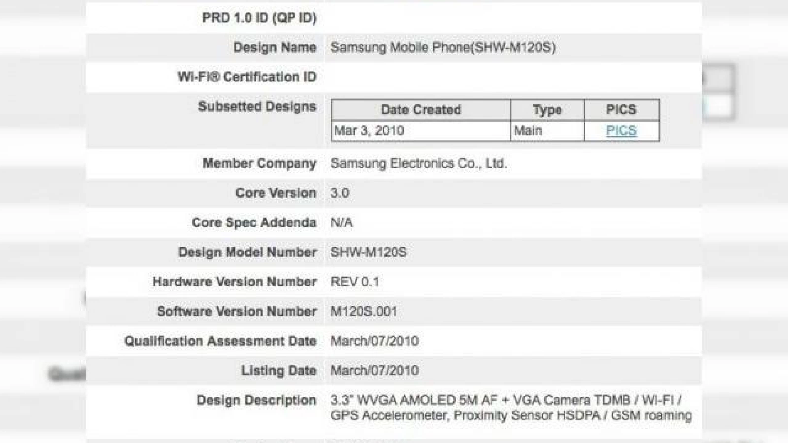 Samsung SHW-M120S, primul telefon Android cu Bluetooth 3.0?