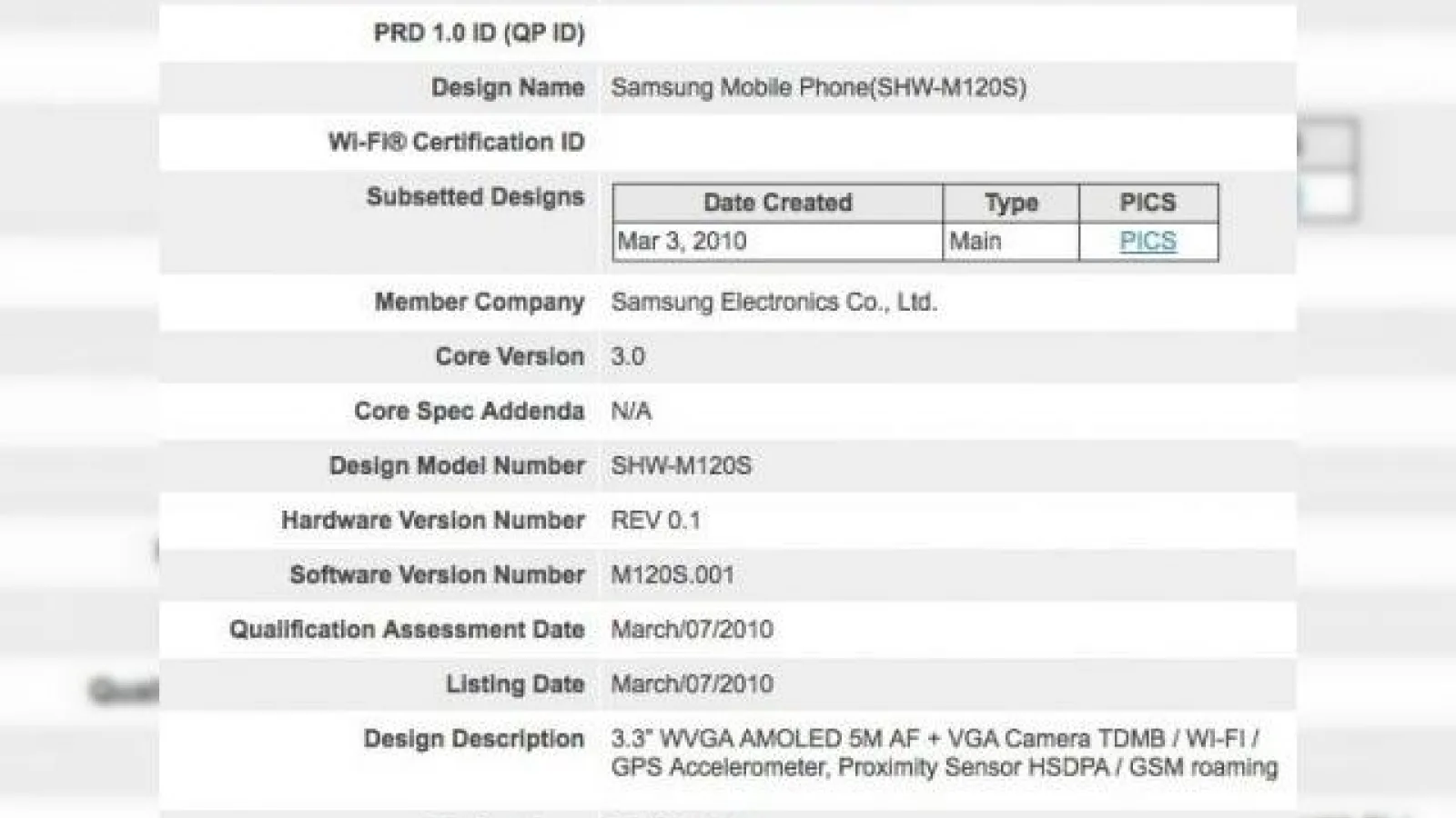 Samsung SHW-M120S, primul telefon Android cu Bluetooth 3.0?