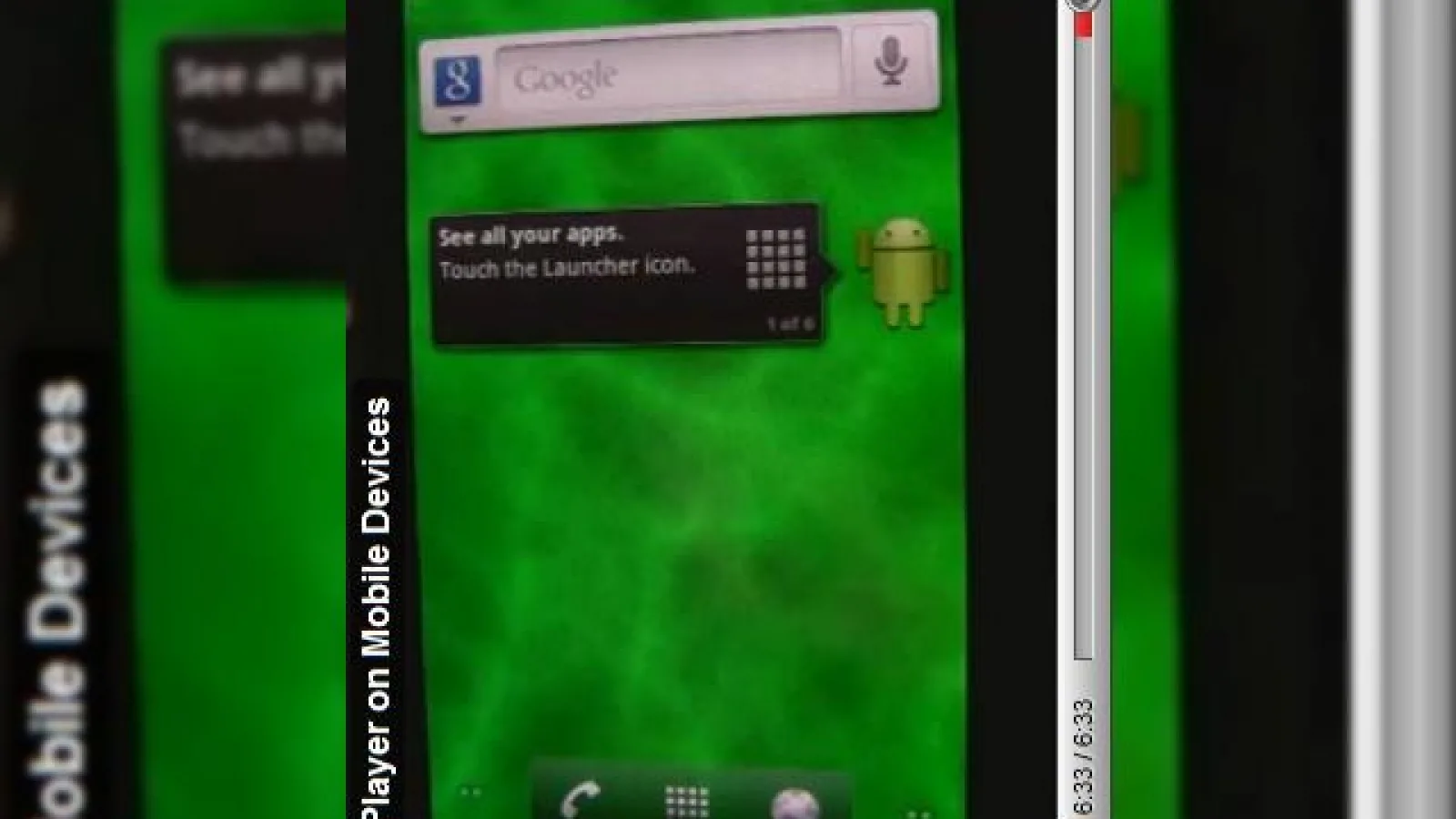 Android 2.2 (Froyo), in primul screenshot disponibil