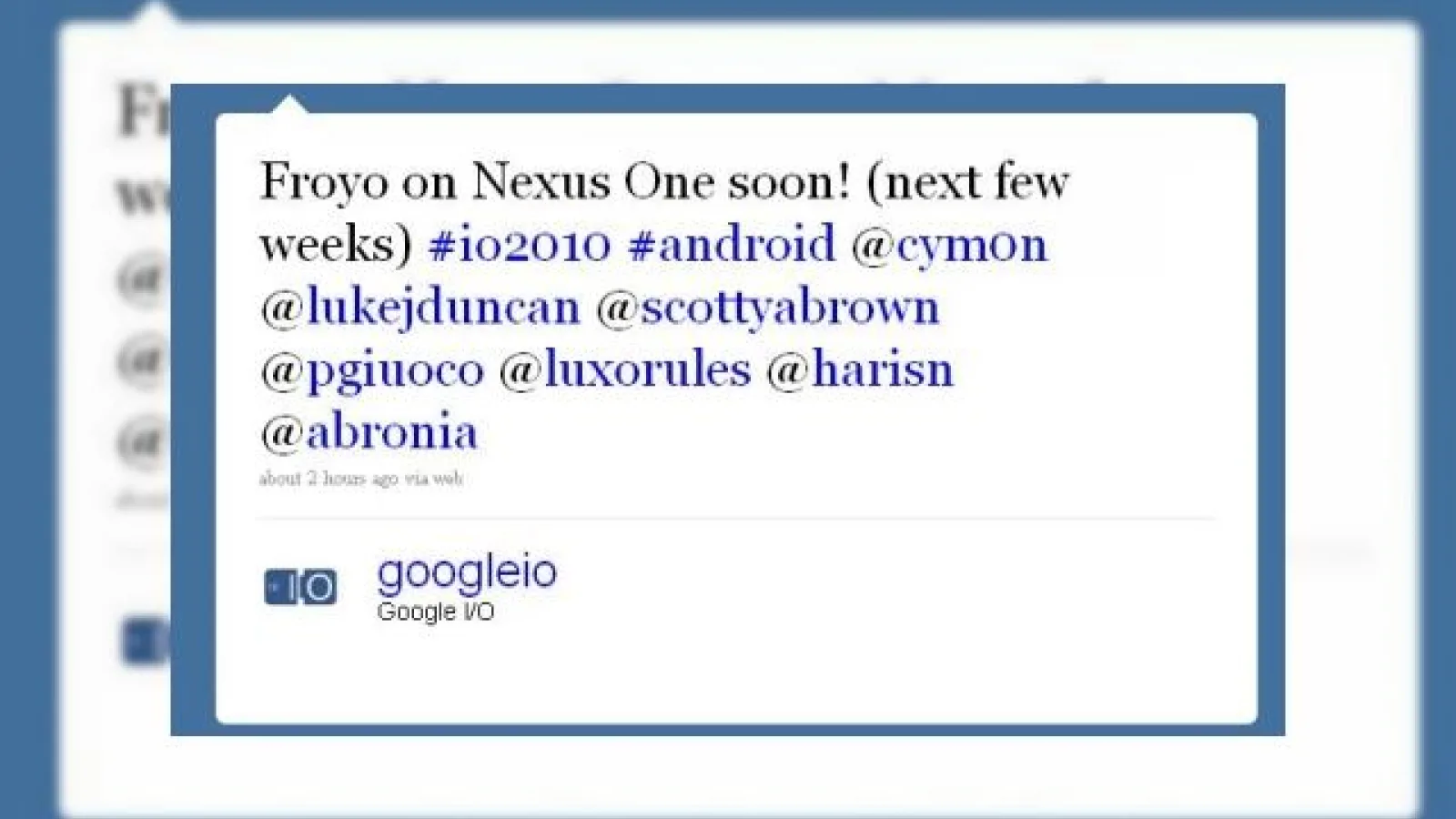 Android 2.2 va fi disponibil in curand pe Google Nexus One