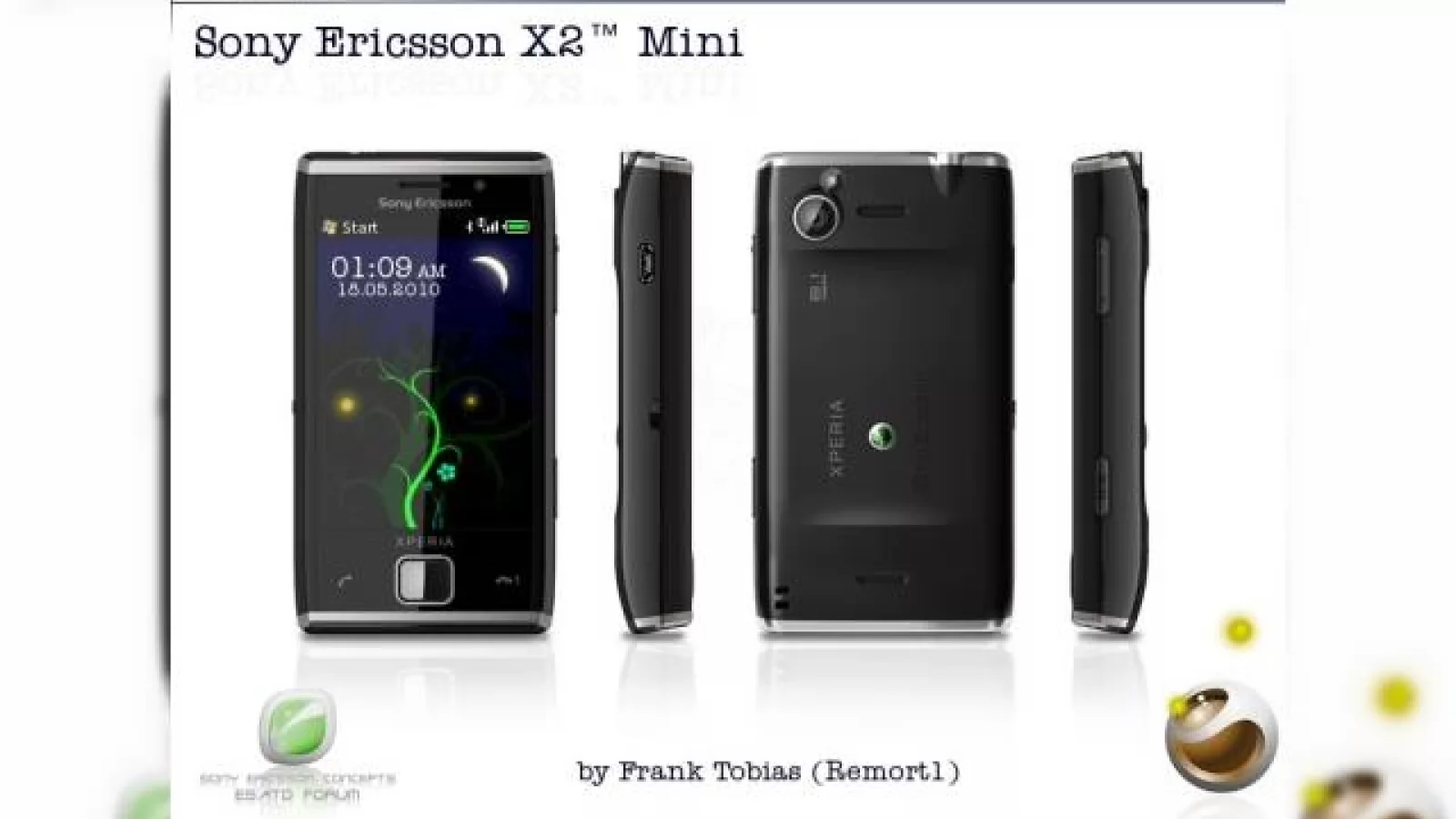 Sony Ericsson XPERIA X2 Mini, un concept aratos, marca Frank Tobias