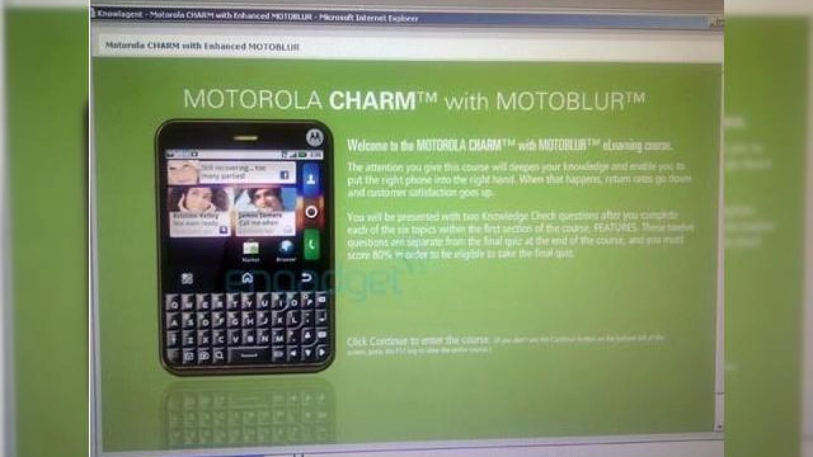 Motorola Charm scapa pe web, handset Android cu un design unic