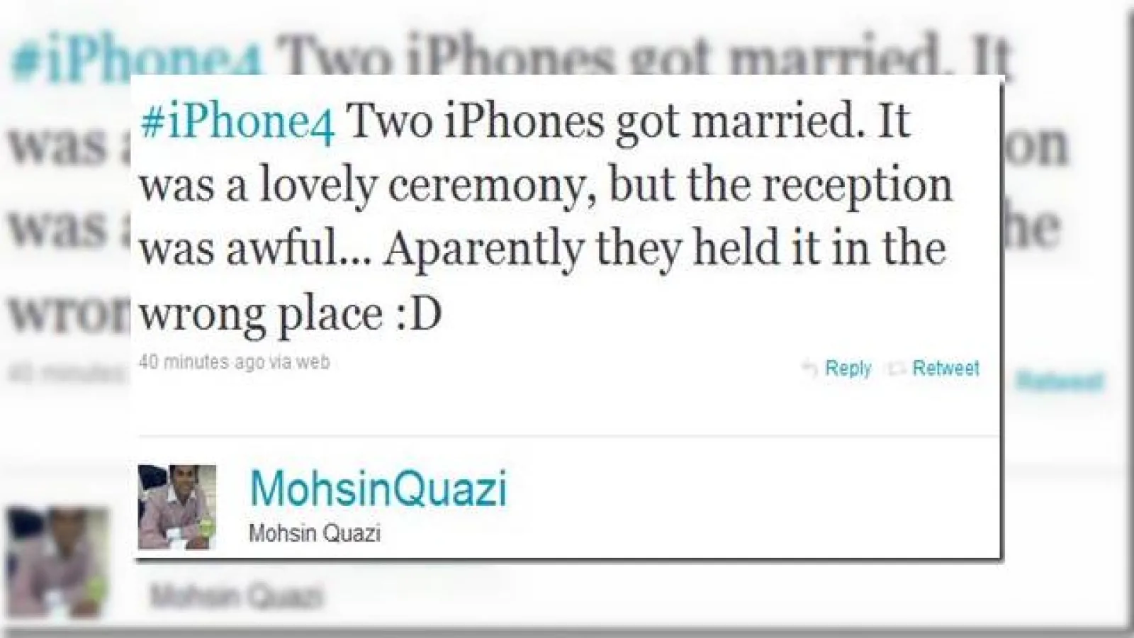 Problema lui iPhone 4, expusa amuzant pe Twitter
