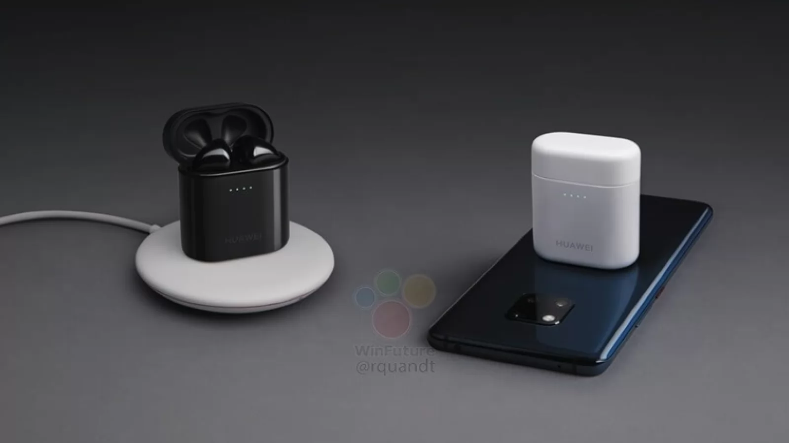 Huawei Mate 20 Pro apare în imagini noi cu un ecran generos ce adoptă muchii curbate; Vedem și o clonă de căști AirPods