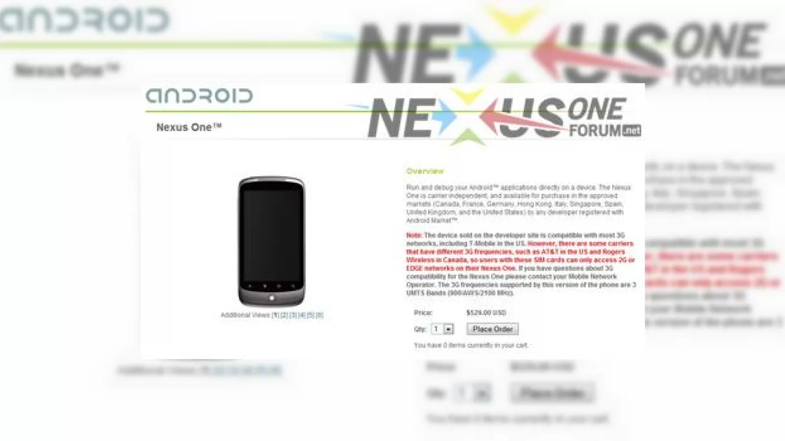 Nexus One revine in stoc... prin Google Developer Store