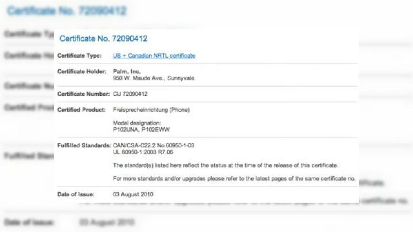 HP ne da 2 Palm-uri: P102UNA si P102EWW