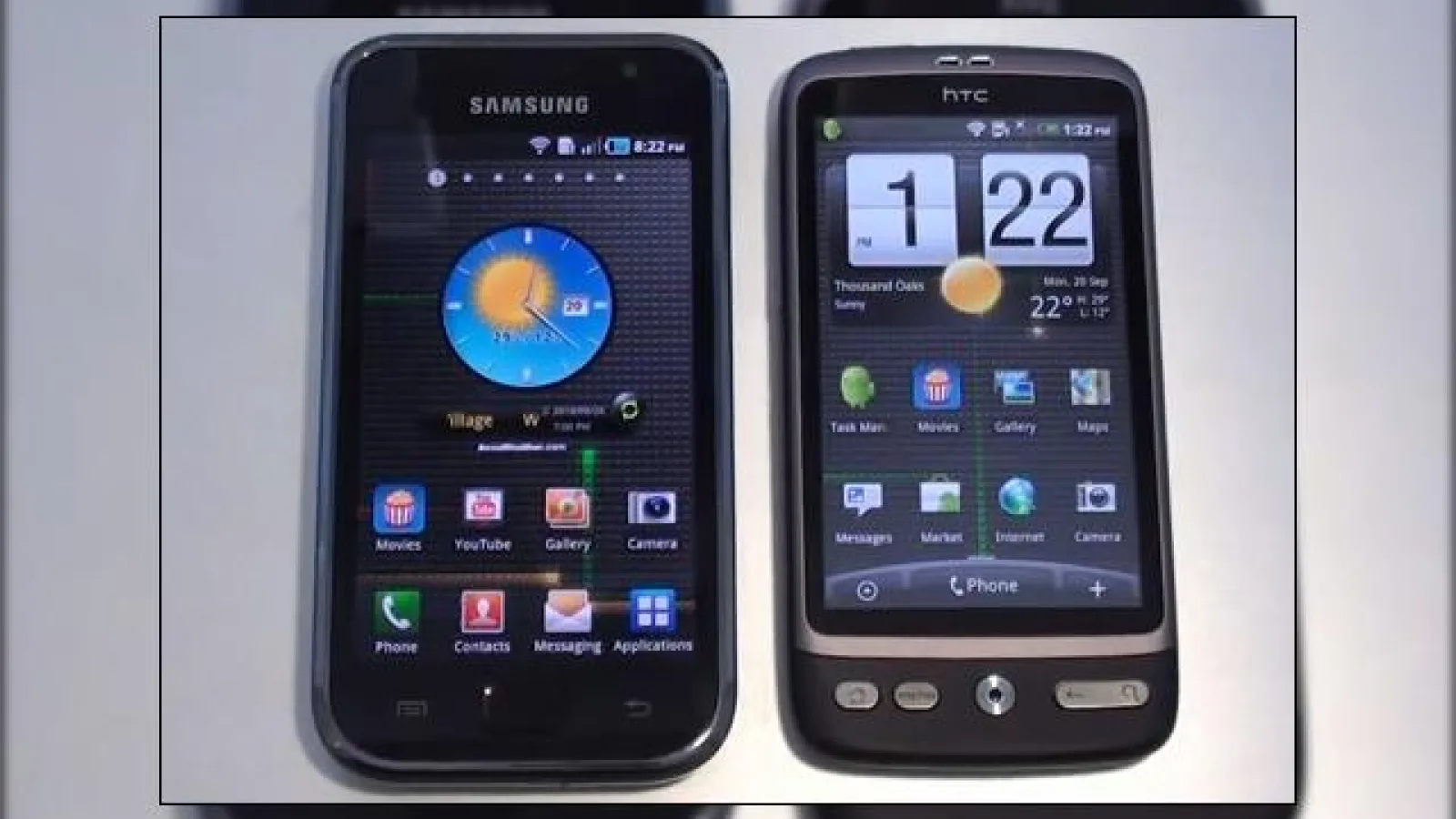 Samsung Galaxy S versus HTC Desire: duelul gigantilor Android 2.2 (Video)