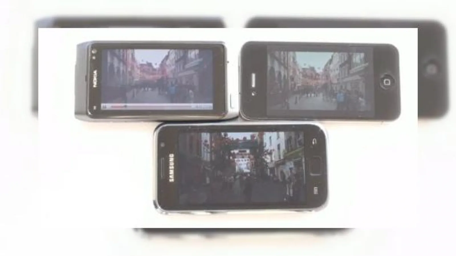 iPhone 4 versus Samsung Galaxy S si Nokia N8: batalia display-urilor (Video)
