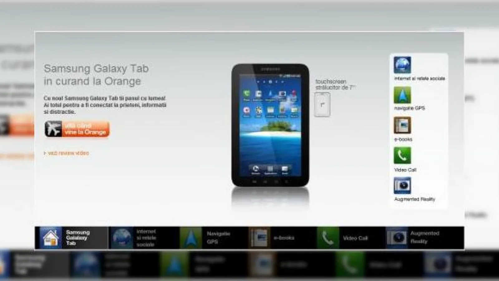 Tabletul Galaxy Tab disponibil in Romania prin Orange, din 4 noiembrie