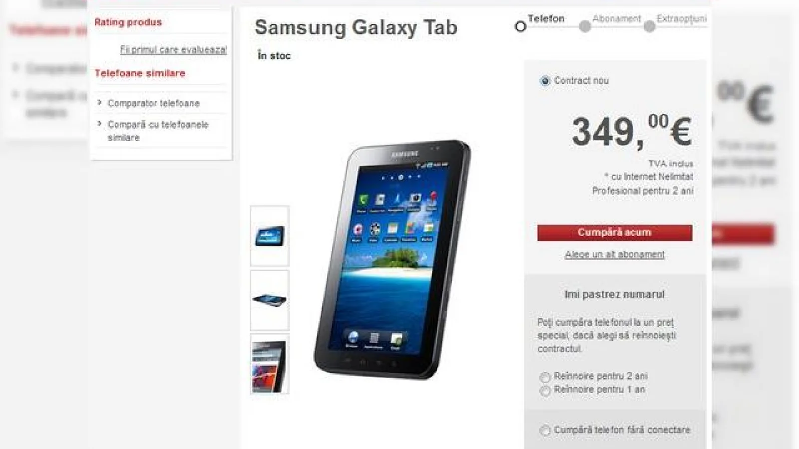 După Orange, și Vodafone România lansează pe piață Samsung Galaxy Tab