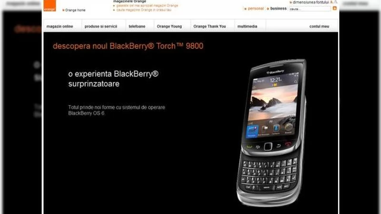 BlackBerry Torch 9800, În curând În România prin Orange!