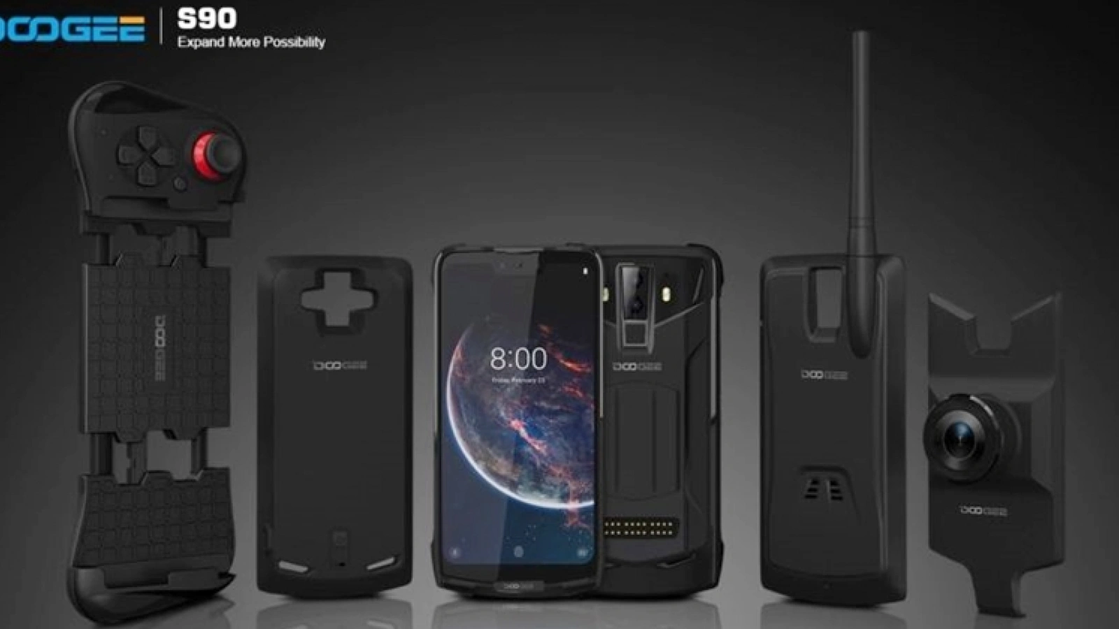 Doogee S90 este primul telefon robust care e şi modular; Are inclusiv gamepad şi walkie talkie