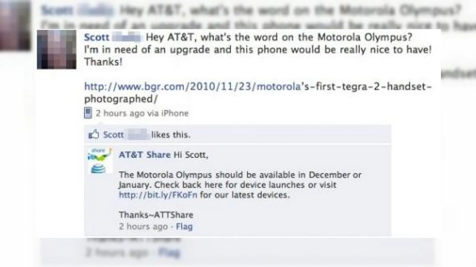Motorola Olympus, "monstrul dual core" sosește În decembrie/ianuarie? Scăpare majoră din partea operatorului AT&T!