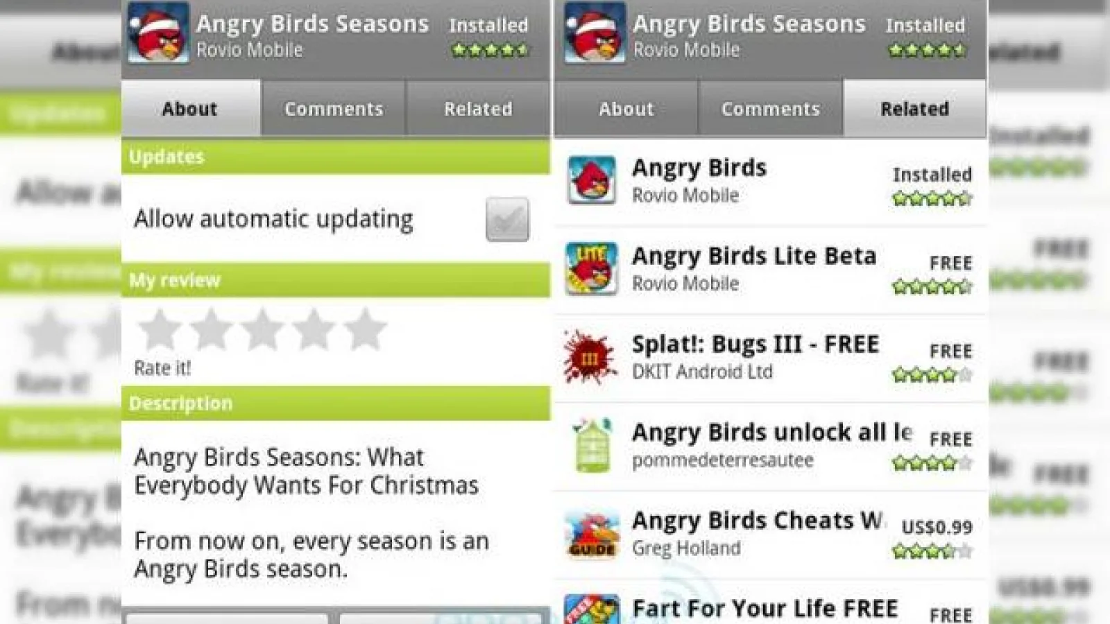 Android Market, actualizat; vine cu o opțiune de sugestie a aplicațiilor