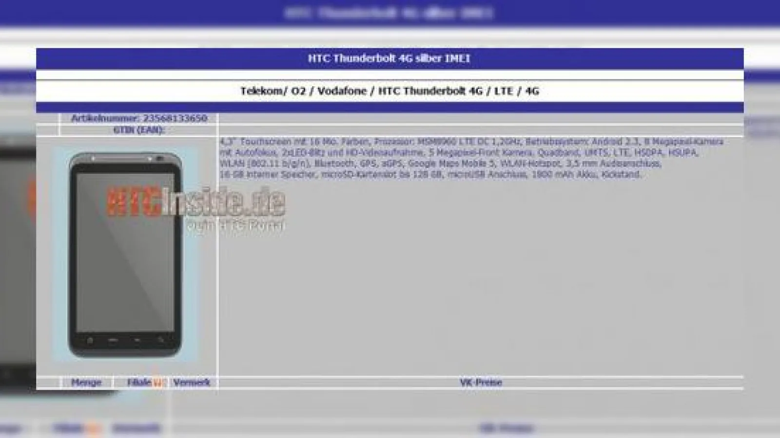 HTC Thunderbolt, primul telefon LTE 4G Își dezvăluie specificațiile