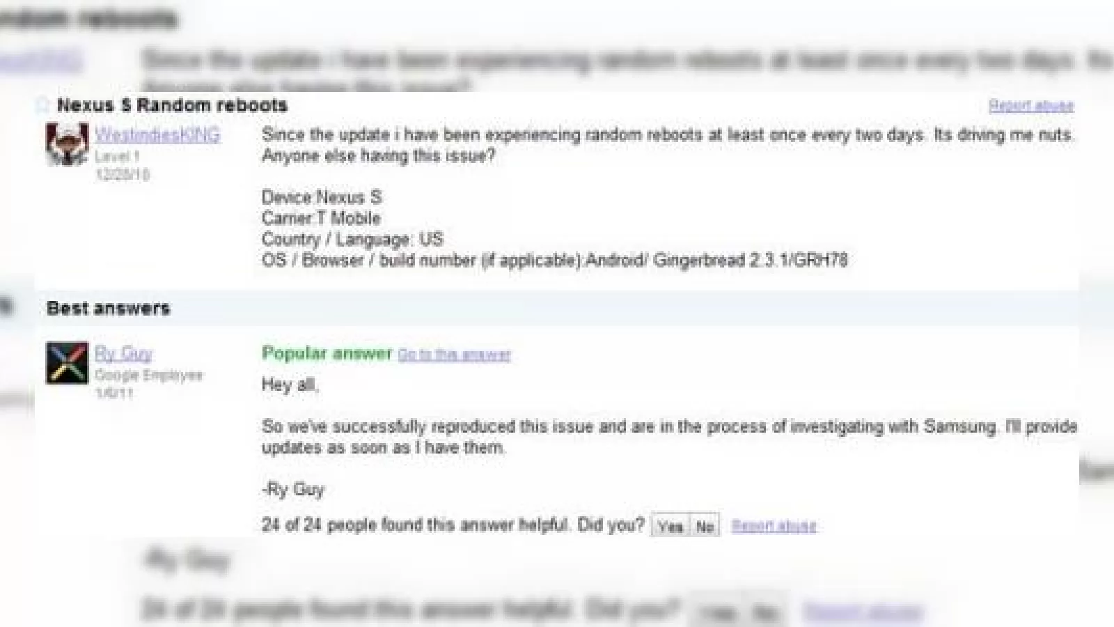 Nexus S are probleme cu resetarea din senin; Google le va rezolva!