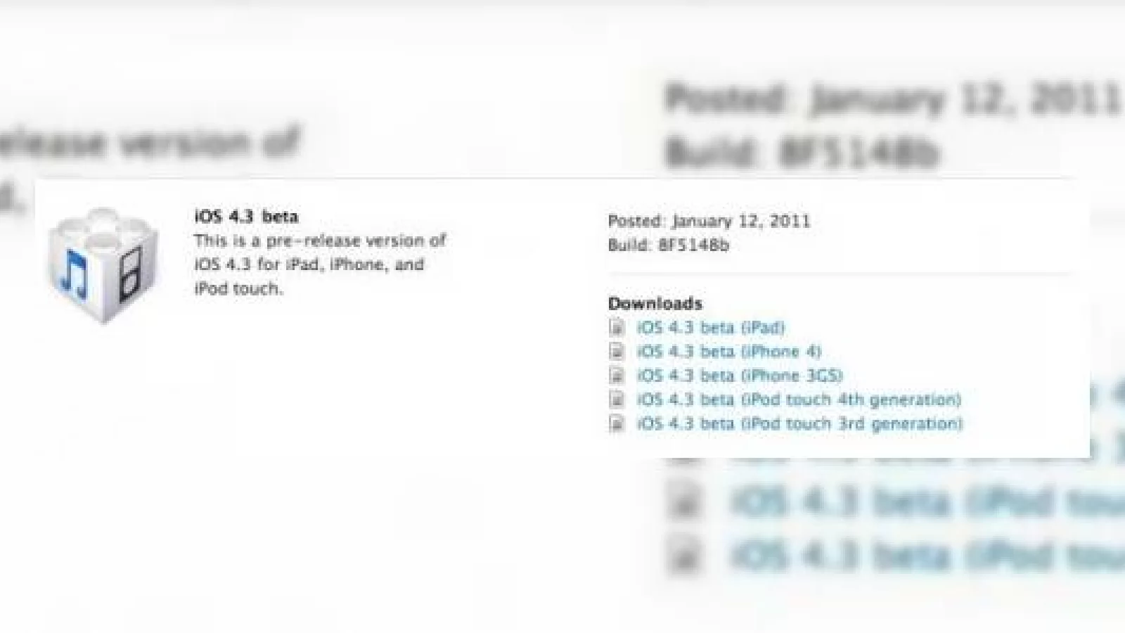 iOS 4.3 beta 1 disponibil pentru dezvoltatori pe iPad, iPhone și iPod touch