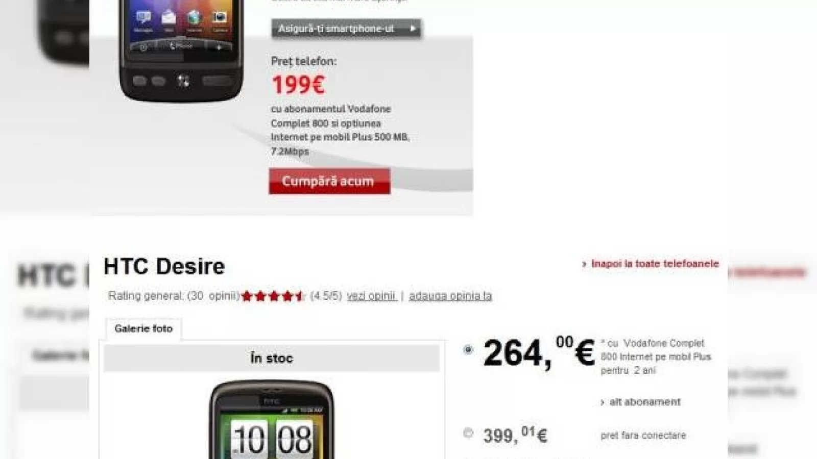 Vodafone umflă prețurile la telefoane Android, pentru a simula reduceri...