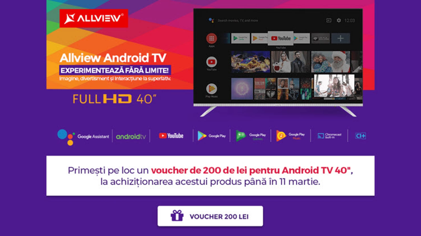 Allview îţi oferă un voucher de 200 de lei pentru noul său televizor Android; Iată detalii