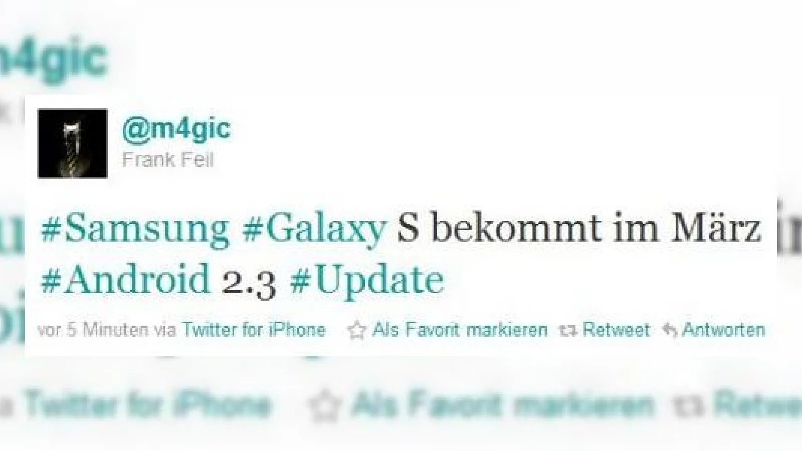Android 2.3 pe Samsung Galaxy S din martie!