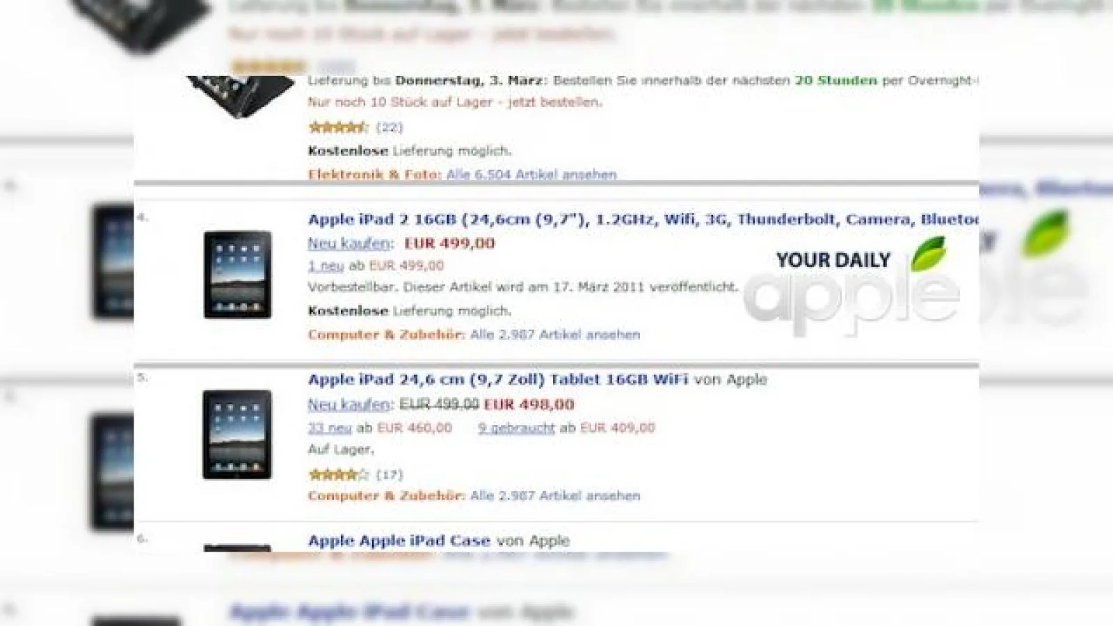 iPad 2 disponibil pe Amazon, În Germania, la prețul de 499 euro?!