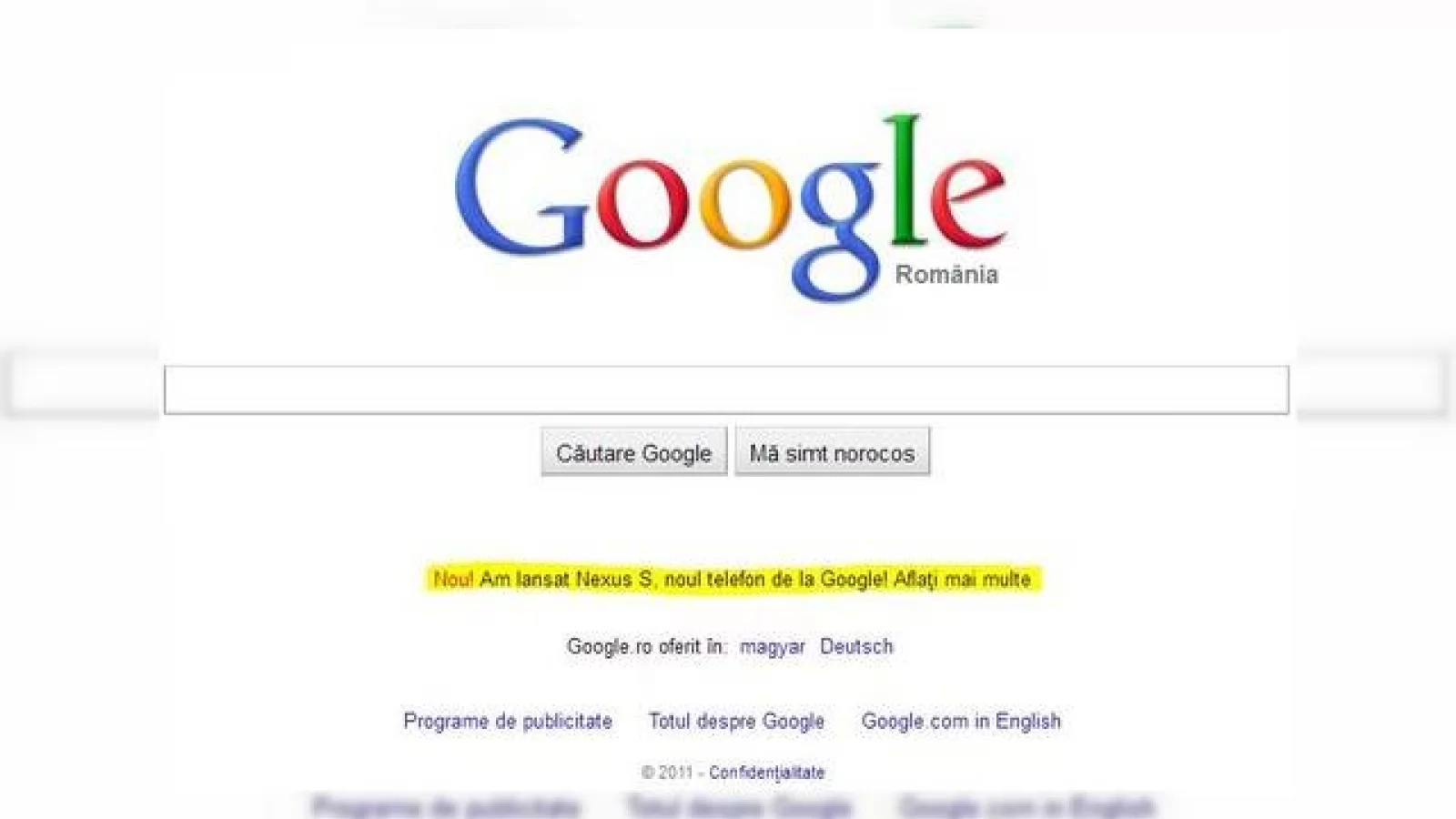 Google.ro promovează Nexus S, disponibil prin Vodafone