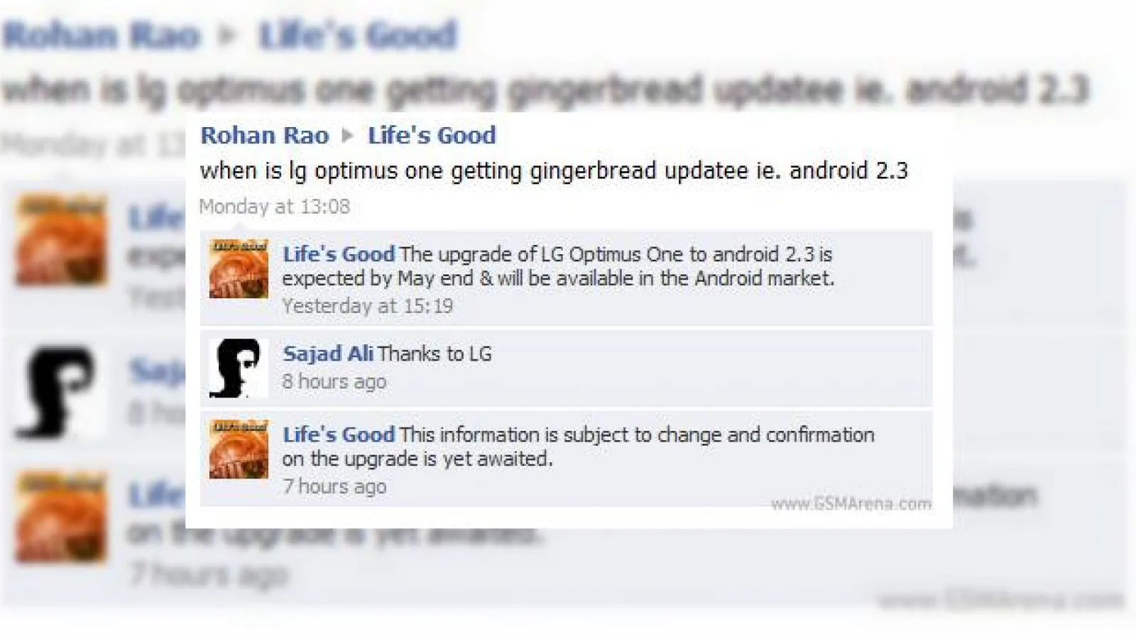 LG Optimus One actualizat la Android 2.3 Gingerbread În mai