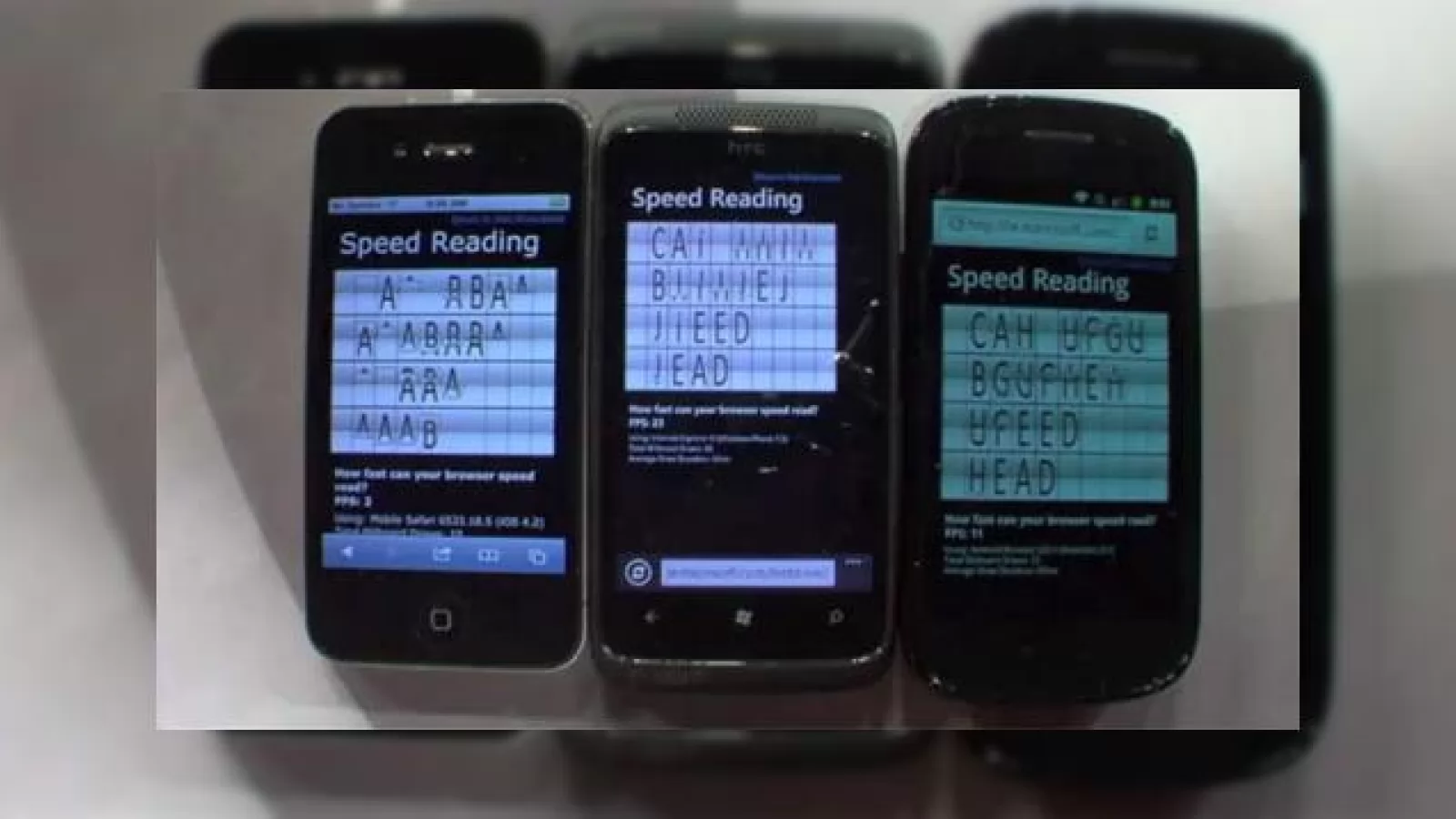 Windows Phone versus Android și iOS Într-o bătălie a browserelor și frame-urilor pe secundă (Video)