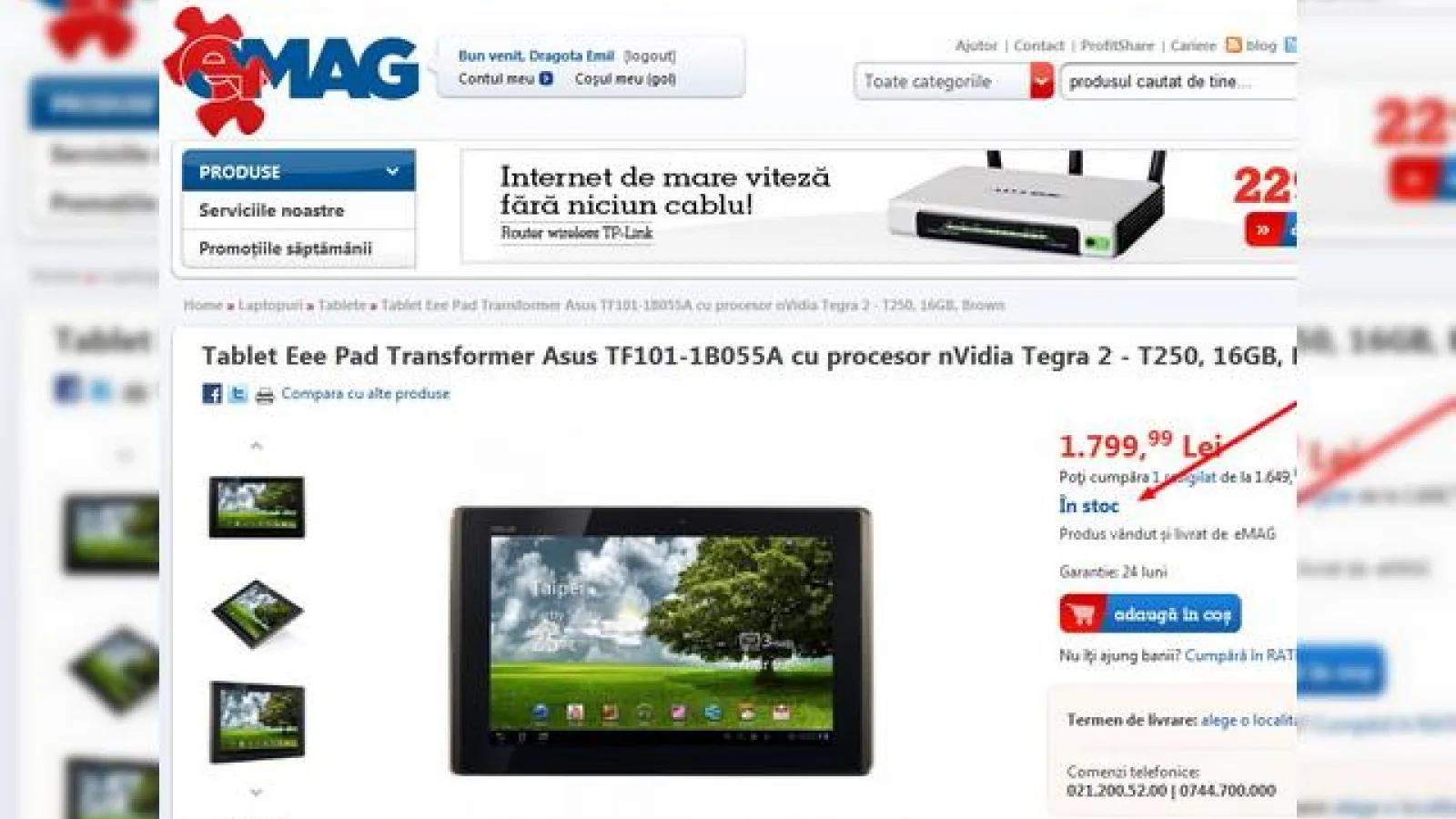 Asus Eee Pad Transformer - no. 1 În iunie 2011, fără a lua În seamă iPad