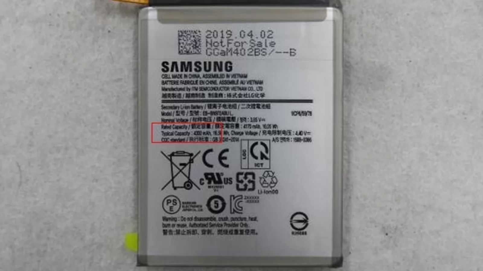Samsung Galaxy Note 10 va avea o baterie mare; Capacitatea sa scapă pe web