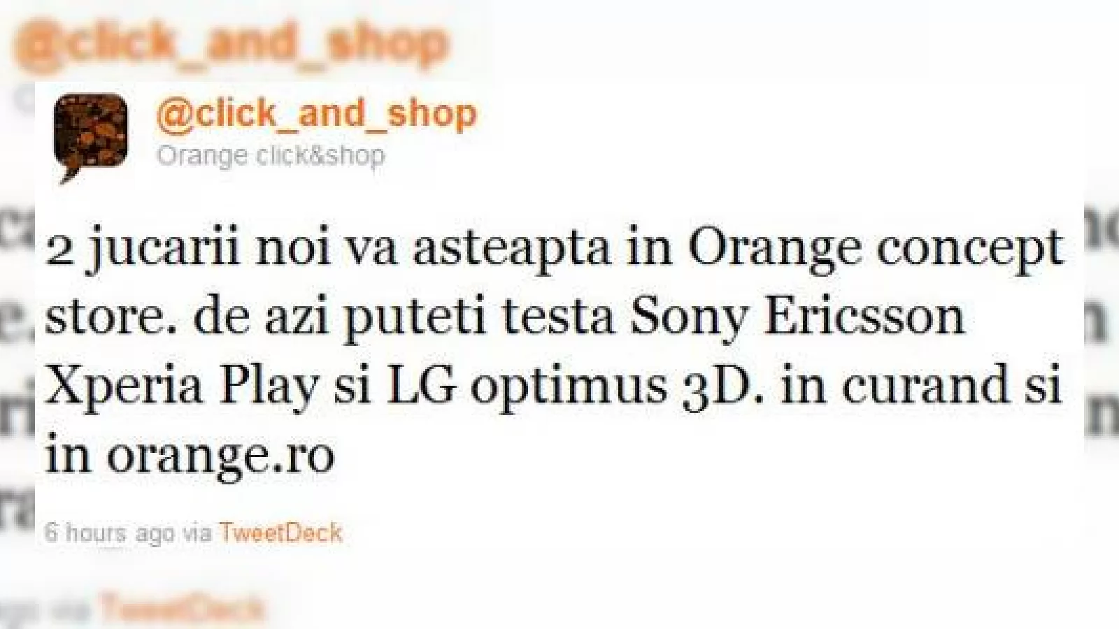 Primul telefon 3D din România vă așteaptă la Orange Concept Store: LG Optimus 3D, Însoțit de Xperia Play