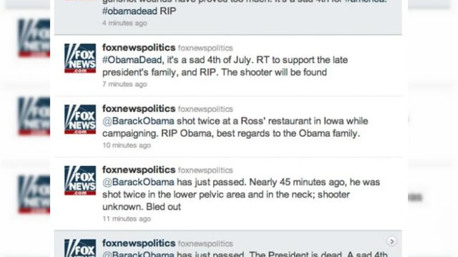 "Obama asasinat" - vestea zilei de pe contul de Twitter Fox News... hackuit