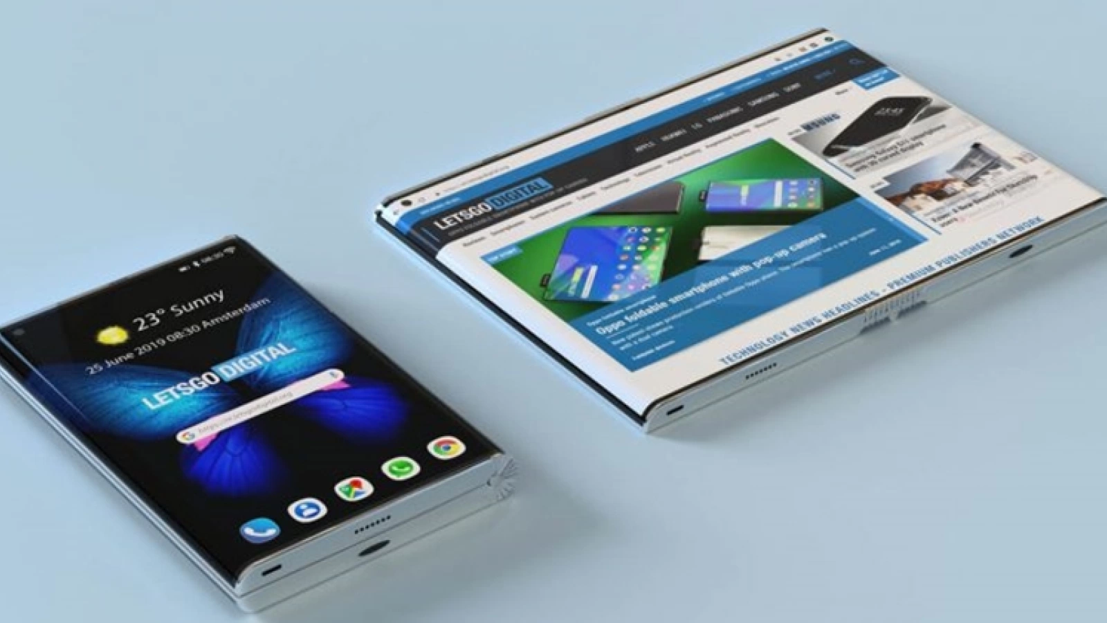 Samsung Galaxy Fold 2 apare în noi randări, bazate pe un brevet; Are muchii curbate, cameră decupată în ecran
