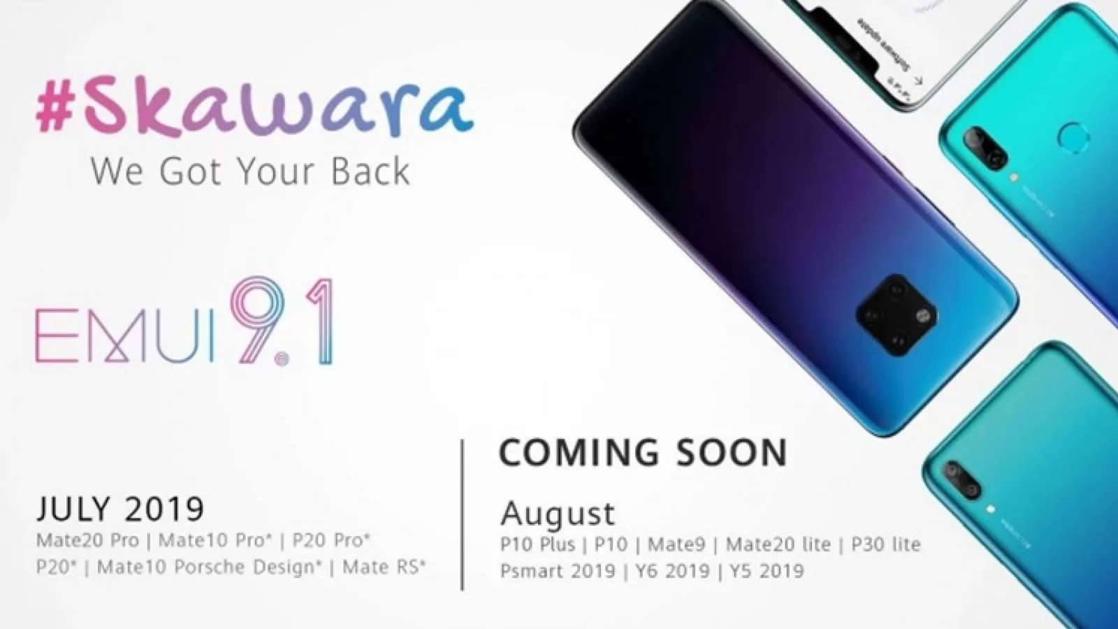Huawei va aduce EMUI 9.1 pe alte 5 smartphone-uri în această lună; Iată care sunt acestea