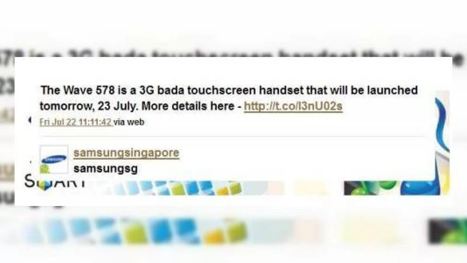 Samsung Wave 578, un nou model Bada OS lansat azi