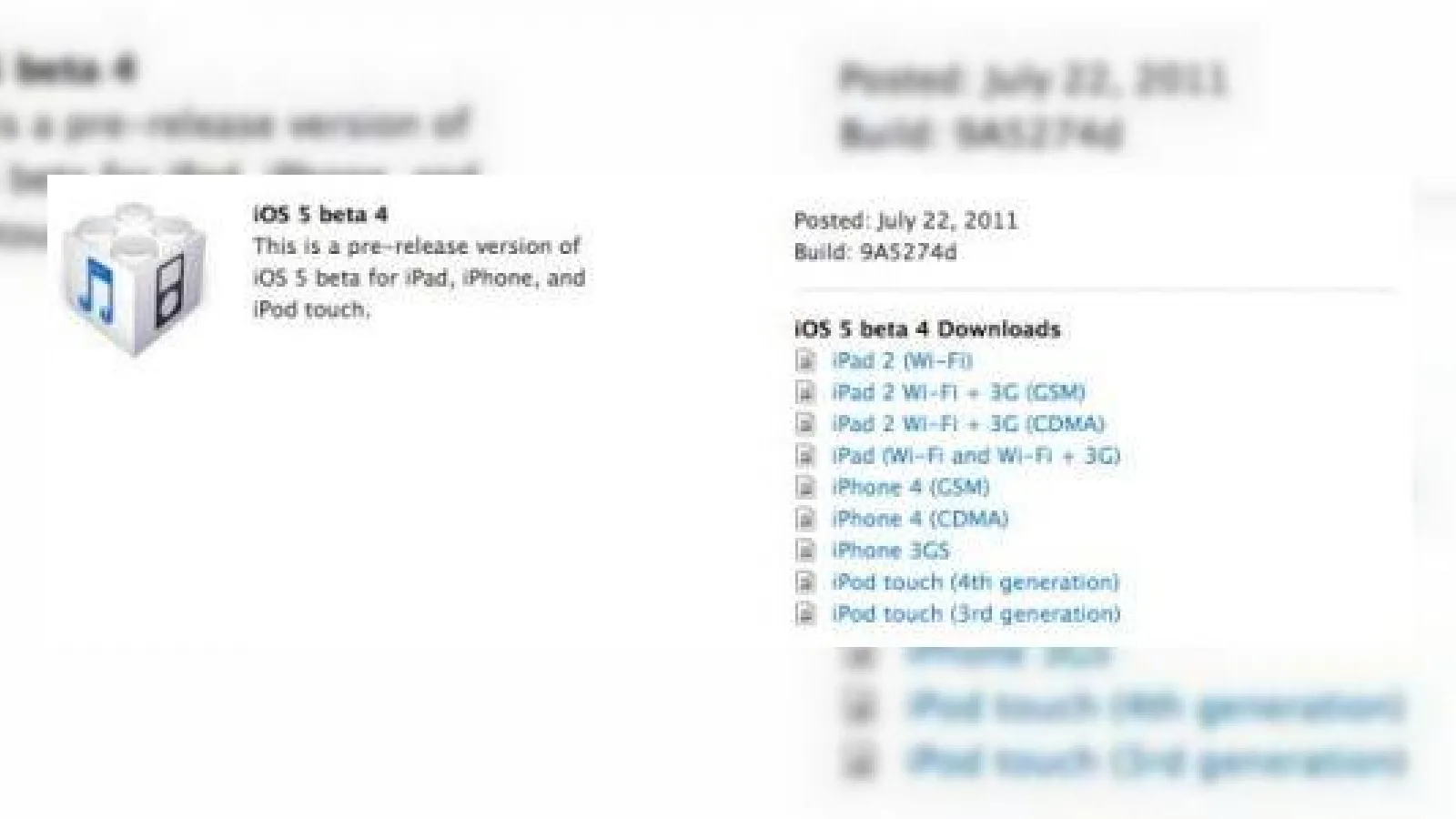 iOS 5 beta 4 disponibil acum, drept primul update via wireless de la Apple