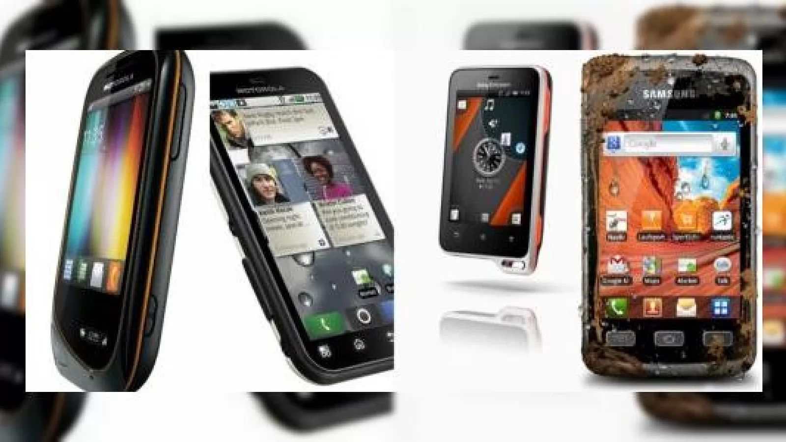 Patru telefoane touchscreen rezistente la contactul cu apă