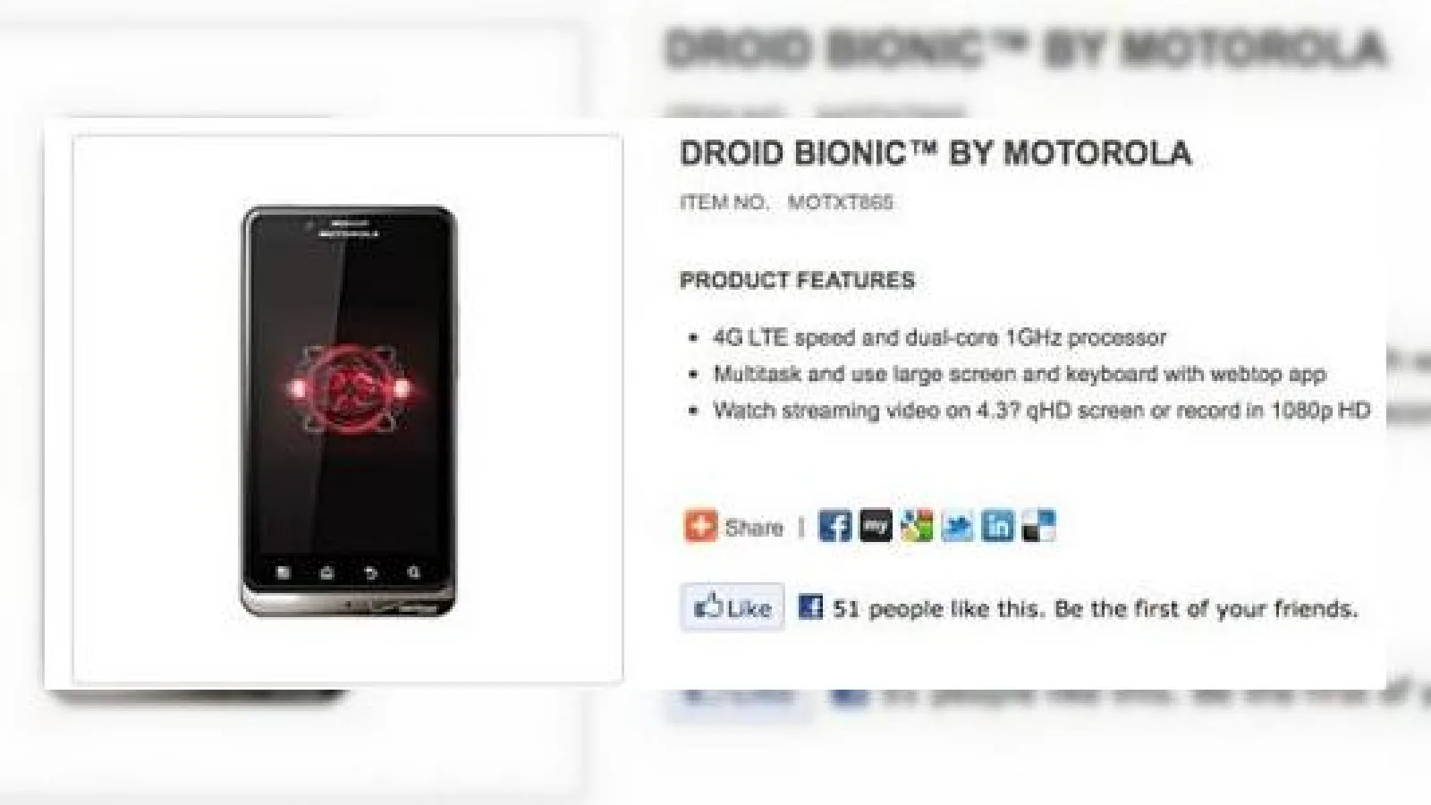 Încă un telefon LTE, Motorola Droid Bionic, gata de lansare peste 10 zile