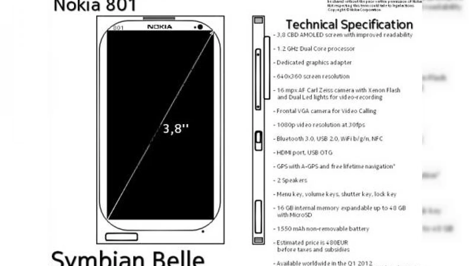 Cameră de 16 megapixeli pentru Nokia, pe telefonul Nokia N801
