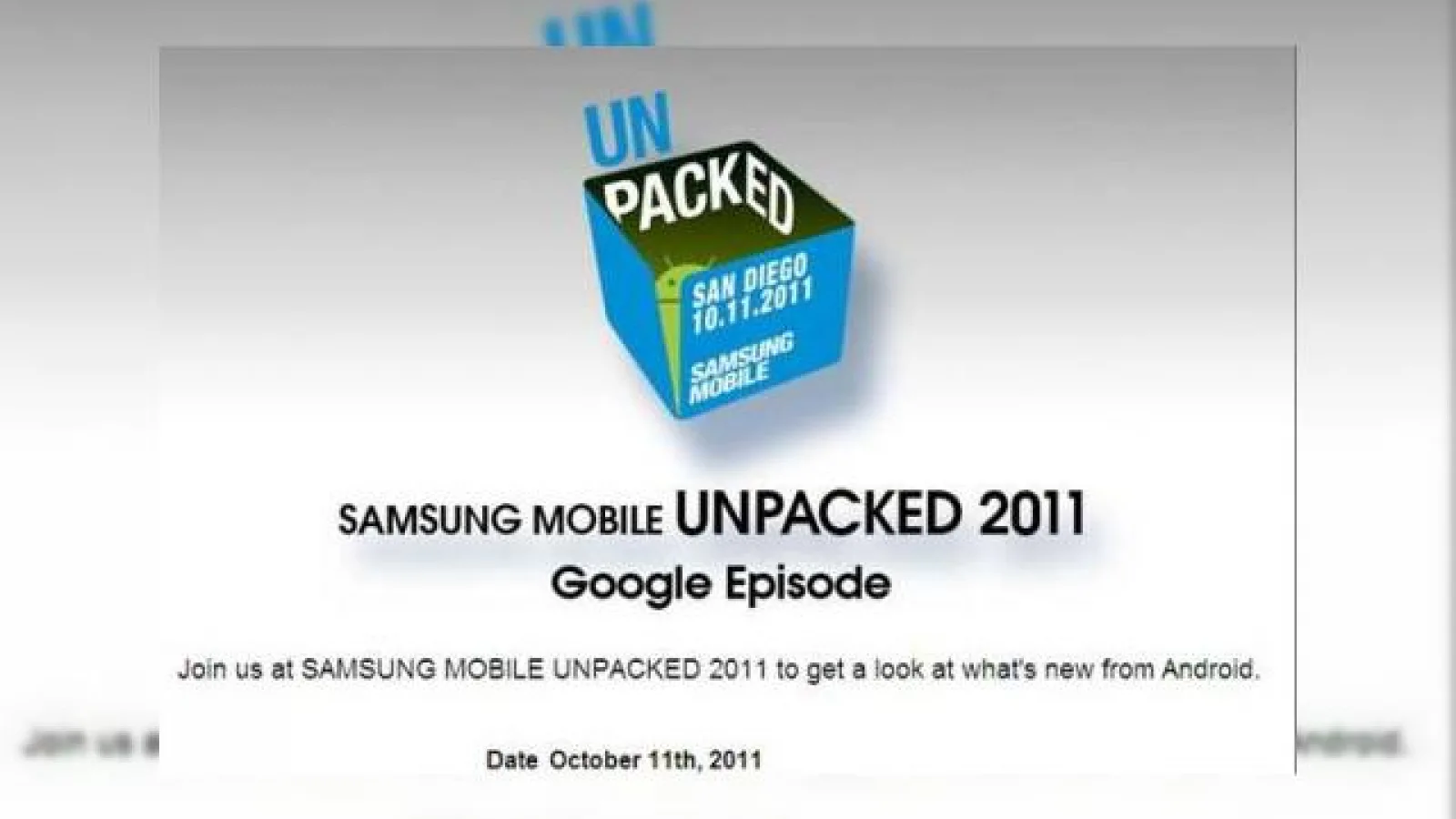 Samsung Galaxy Nexus (Prime) anunțat pe 11 octombrie, Împreună cu Android Ice Cream Sandwich