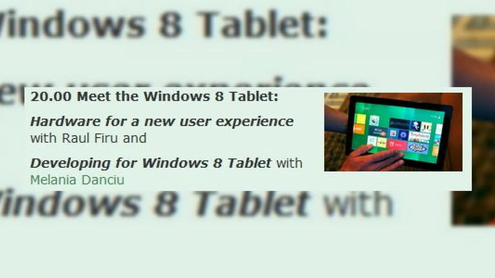Tableta Windows 8 in Romania, sub forma de prototip prezentat la Timisoara Mobile Meetup, editia a zecea