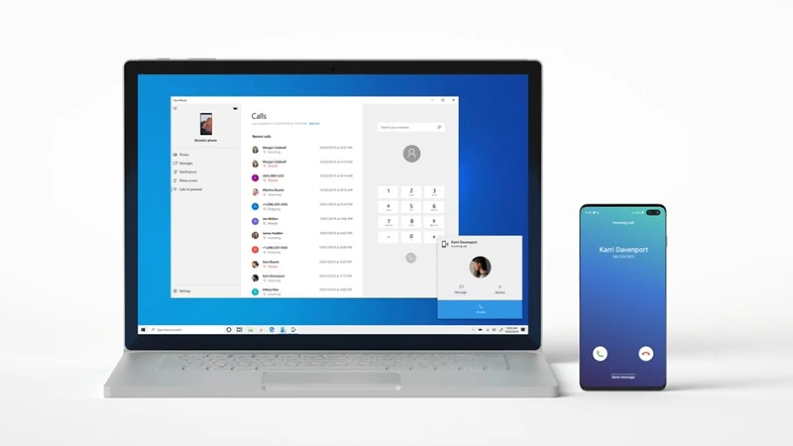 Windows 10 Preview Build 18999 permite preluarea apelurilor de pe telefonul Android direct pe desktop