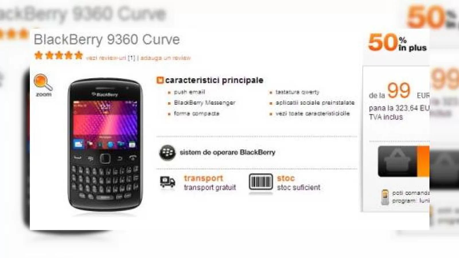 BlackBerry Curve 9360 În stoc la Orange România!