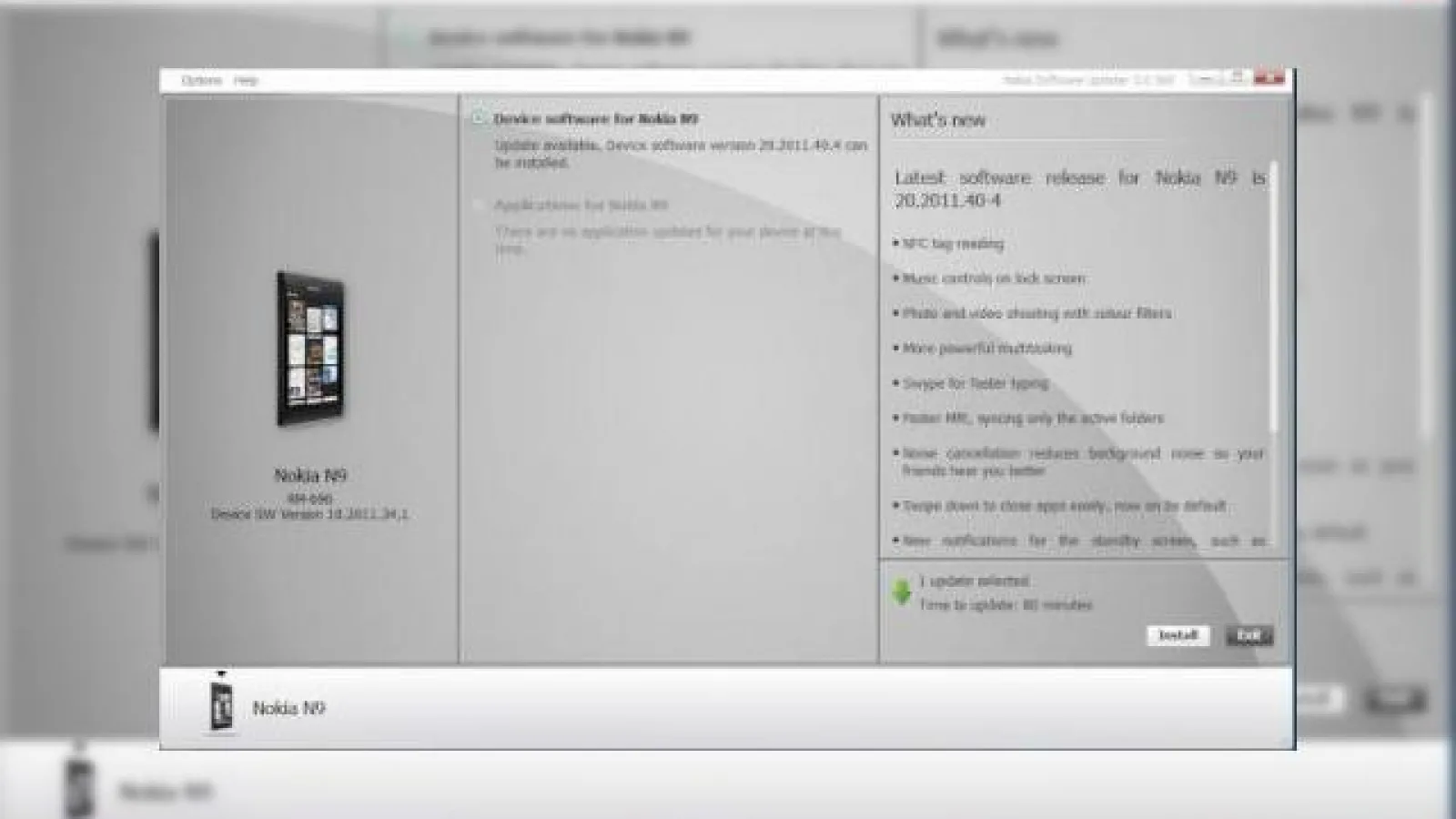 Actualizarea lui Nokia N9 disponibilă acum prin Nokia Software Updater